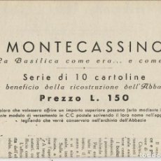 Postales: MONTECASSINO (ITALIA) POSTALES AÑOS 1940-1950 + CUADERNO DE FOTOS. Lote 146371998