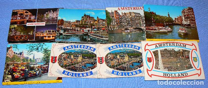 Postales: Lote de 9 libritos de postales de Amsterdam - Foto 1