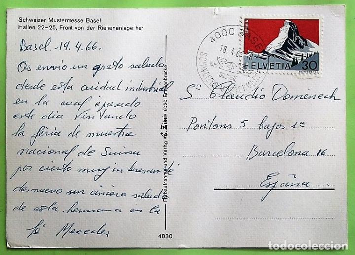 Postales: Basilea. 4030 Mustermesse. Usada con sello. Color - Foto 2