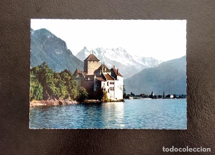 Postales: POSTAL LAC LEMAN. LE CH&Acirc;TEAU DE CHILLON ET LES DENTS DU MIDI. A&Ntilde;OS 70 (SIN CIRCULAR)