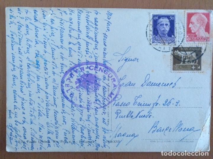 Postales: POSTAL DOLIONOVA PARROQUIA S. PANTALEO CIRCULADA 1939 SELLO CENSURA MILITAR BARCELONA - Foto 2 - 251795445