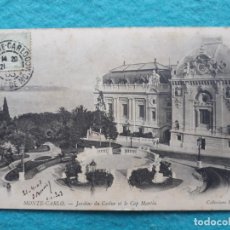Postales: MONTE-CARLO. JARDINES DEL CASINO Y CABO MARTIN. FRANQUEADA EL 21 DE ABRIL DE 1903.. Lote 162607598