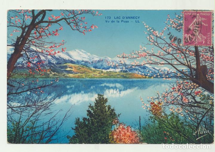 Postales: Lac d&acute; Annecy. Franqueado ,y fechado en 193?