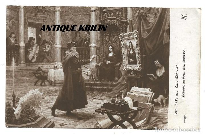 Postales: SALON DE PARIS 3907 .- LOUIS BEROUD .- LEONARDO DE VINCI ET LA JOCONDE .- A.N