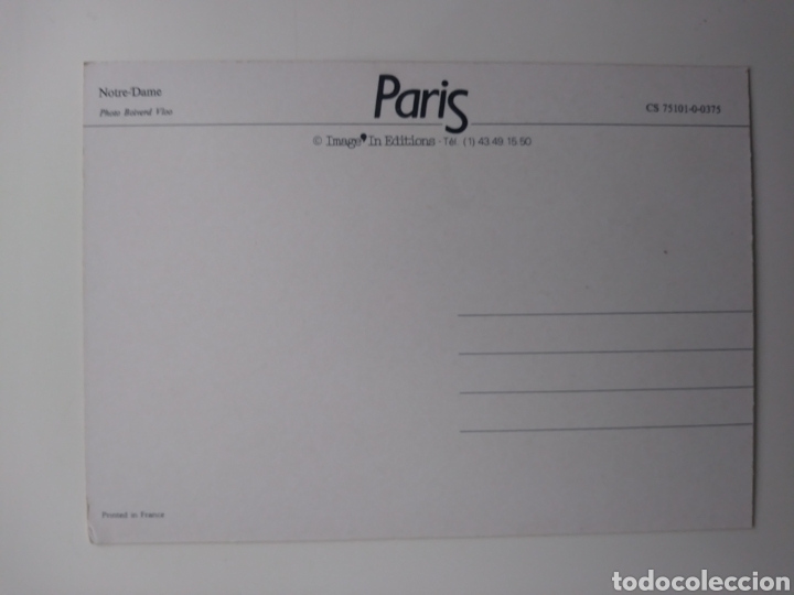 Postales: Francia/paris:notre dame. - Foto 2