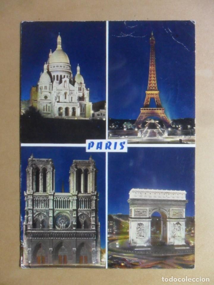 Postales: POSTAL - 607 - PARIS LA NUIT - BASILIQUE DU SACRE COEUR/TOUR EIFFEL/NOTRE-DAME/L'ARC DE TRIOMPHE - E