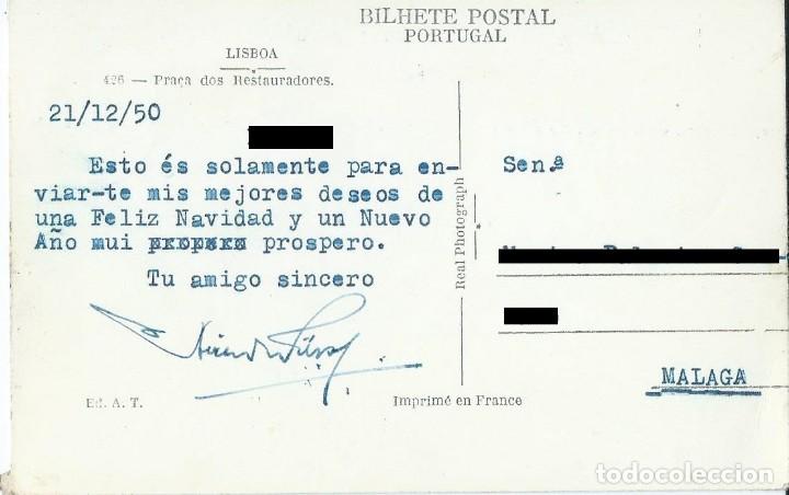 Postales: Postal Lisboa Pra&ccedil;a dos Restauradores - Foto 2
