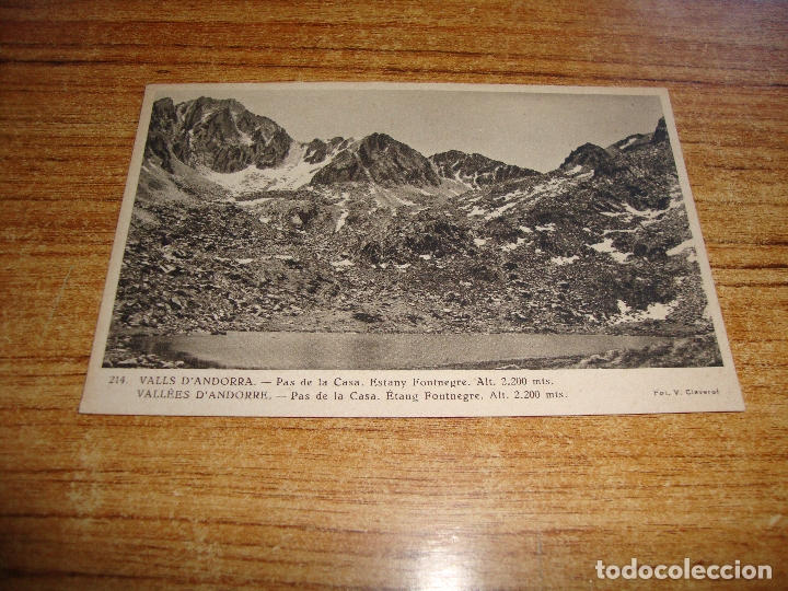 Postales: POSTAL SIN CIRCULAR VALLS D'ANDORRA PAS DE LA CASA ESTANY FONTNEGRE