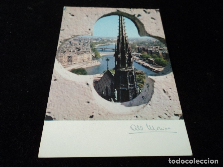 Cartes Postales: La Seine et la Fl&egrave;che de Notre-Dame. n. 10330 A. Monier. circulada 1961 famosa actriz leonor maria