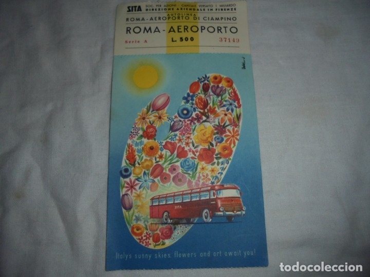 Postais: POSTAL-BILLETE.- SITA AUTOLINEA ROMA-AEROPUERTO