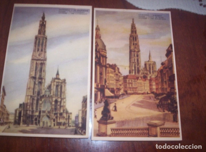Postcards: AMBERES - LOTE DE DOS - CATEDRAL Y CANAL AU SUCRE