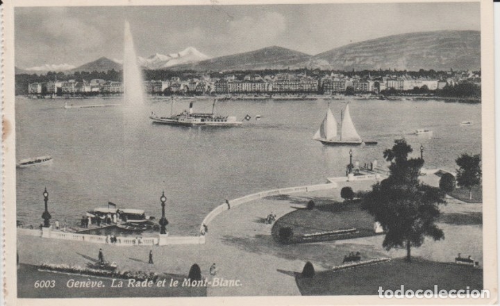 Postales: GENEVE (SUIZA). LA RADE ... BARCO A VAPOR