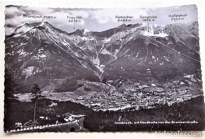 Postkarten: Innsbruck. Varios picos. Nueva. Blanco/Negro