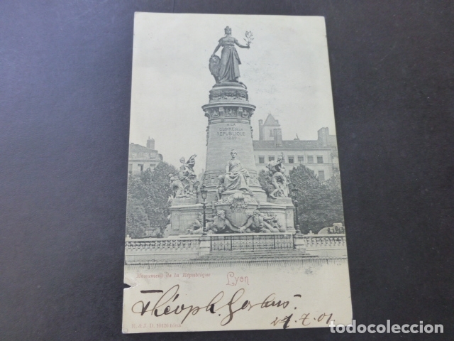 Postales: LYON FRANCIA MONUMENT DE LA REPUBLIQUE - Foto 1