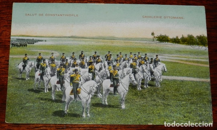 Postcards: ANTIGUA POSTAL DE TURQUIA, TURKEY, SALUT DE CONSTANTINOPLE (ISTAMBUL) CAVALERIE OTTOMANE, SIN CIRCUL