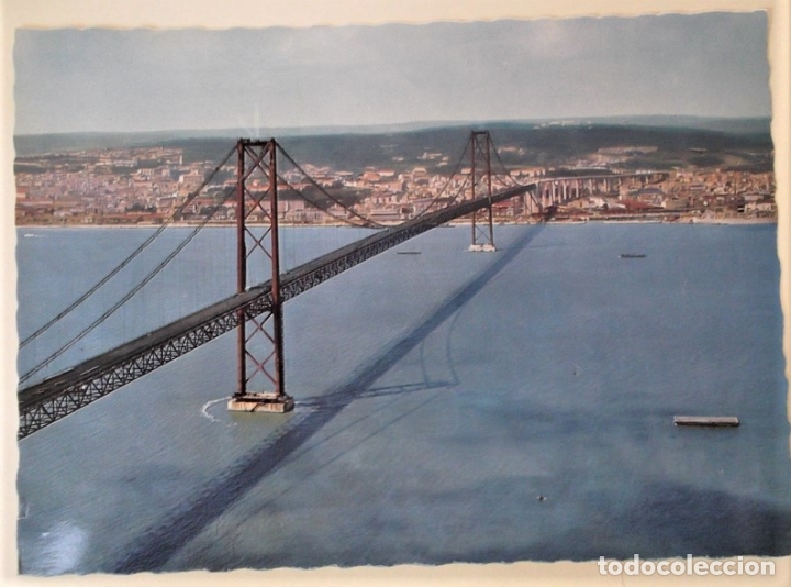 Postais: Lisboa. 6 Vista panor&aacute;mica con puente. Nueva. Color
