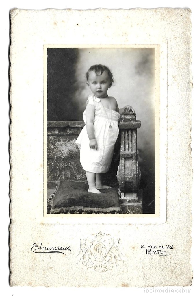Cartoline: J100- EXTRAORDINARIA FOTOGRAFIA ANTIGUA DE UNA NI&Ntilde;A - FOTO -  ES&Agrave;RCIEUX  - PROVINS