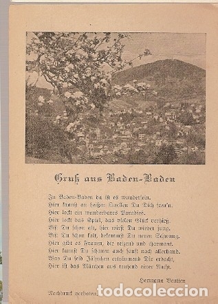 Postkarten: Alemania ** & Postale, Comida de Baden-Baden (5775)