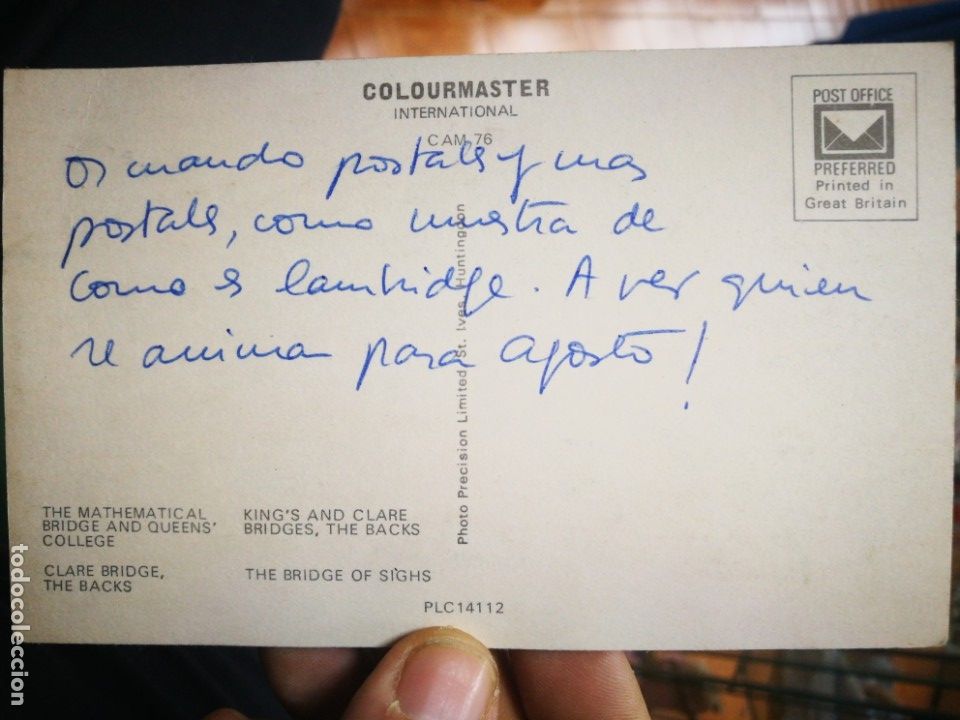 Postales: Postal Cambridge escrita - Foto 2