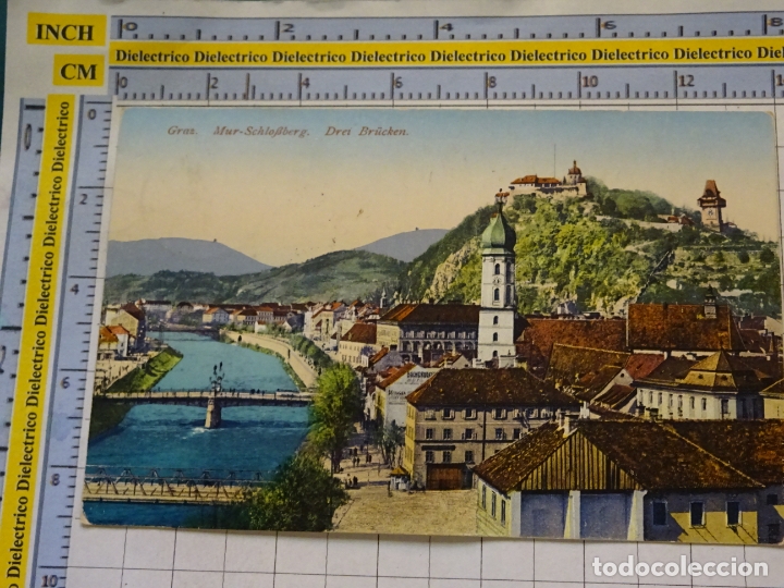 Postkarten: POSTAL DE AUSTRIA. GRAZ MUR SCHLOSSBERG DREI BR&Uuml;CKEN. 2354