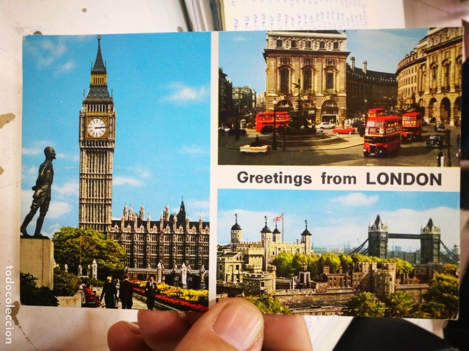 Postales: Postal Greetings from London escrita - Foto 1