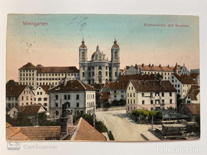 Postcards: TARJETA POSTAL. WINGARTEN. KLOSTERKIRCHE MIT KASERNE. MEDIDAS APROX.: 13.5 X 9 CM