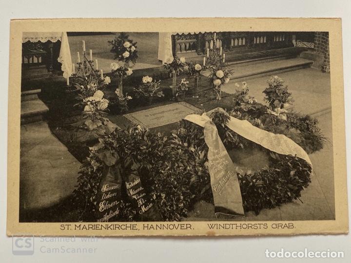 Cartoline: TARJETA POSTAL. ALEMANIA. ST. MARIENKIRCHE. HANNOVER. WINDTHORSTS GRAB.MEDIDAS APROX.: 9 X 13.5 CM.