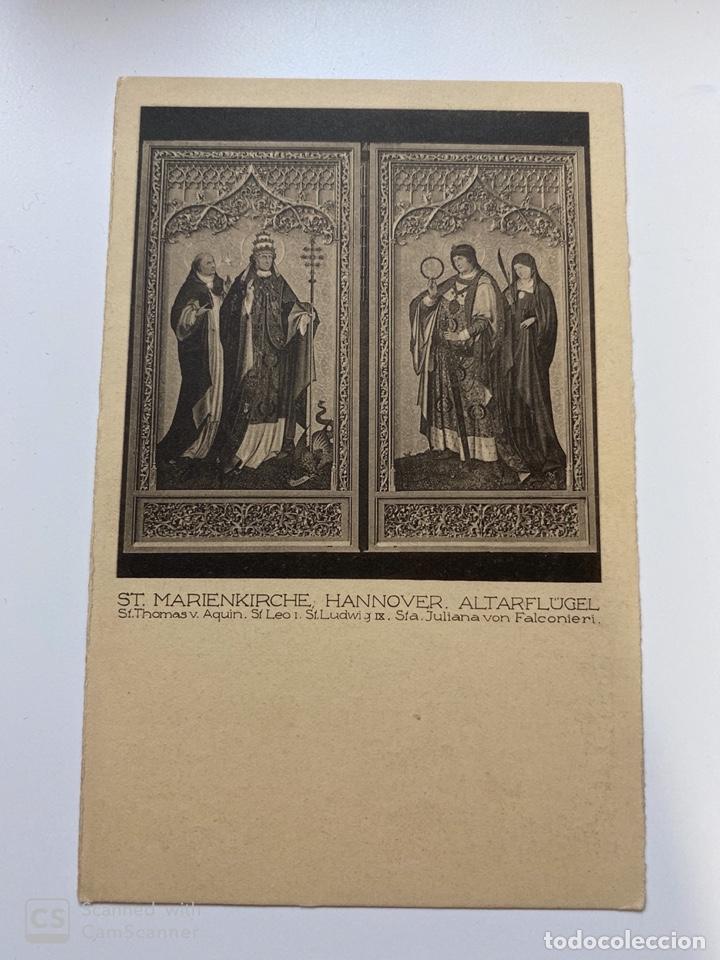 Cartoline: TARJETA POSTAL. ALEMANIA. ST. MARIENKIRCHE. HANNOVER. ALTARFL&Uuml;GEL. MEDIDAS APROX.: 9 X 13.5 CM
