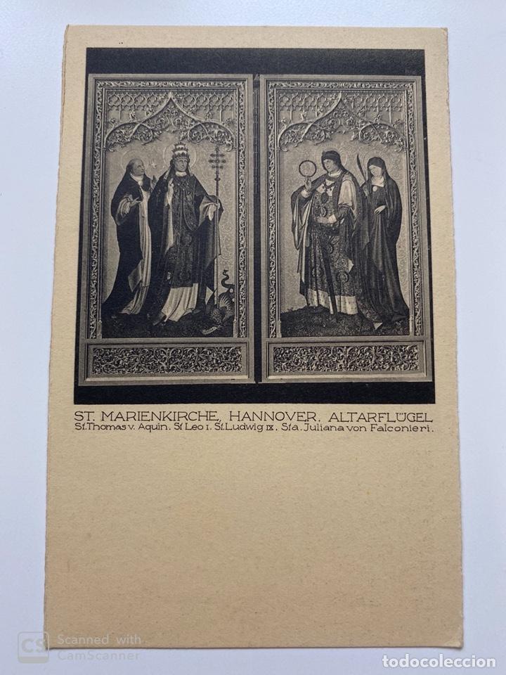 Cartoline: TARJETA POSTAL. ALEMANIA. ST. MARIENKIRCHE. HANNOVER. ALTARFL&Uuml;GEL. MEDIDAS APROX.: 9 X 13.5 CM