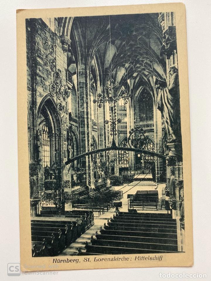 Cartoline: TARJETA POSTAL. ALEMANIA. N&Uuml;REMBERG. ST. LORENZKIRCHE, MITTELSCHIFF. MEDIDAS APROX.: 9 X 13.5CM