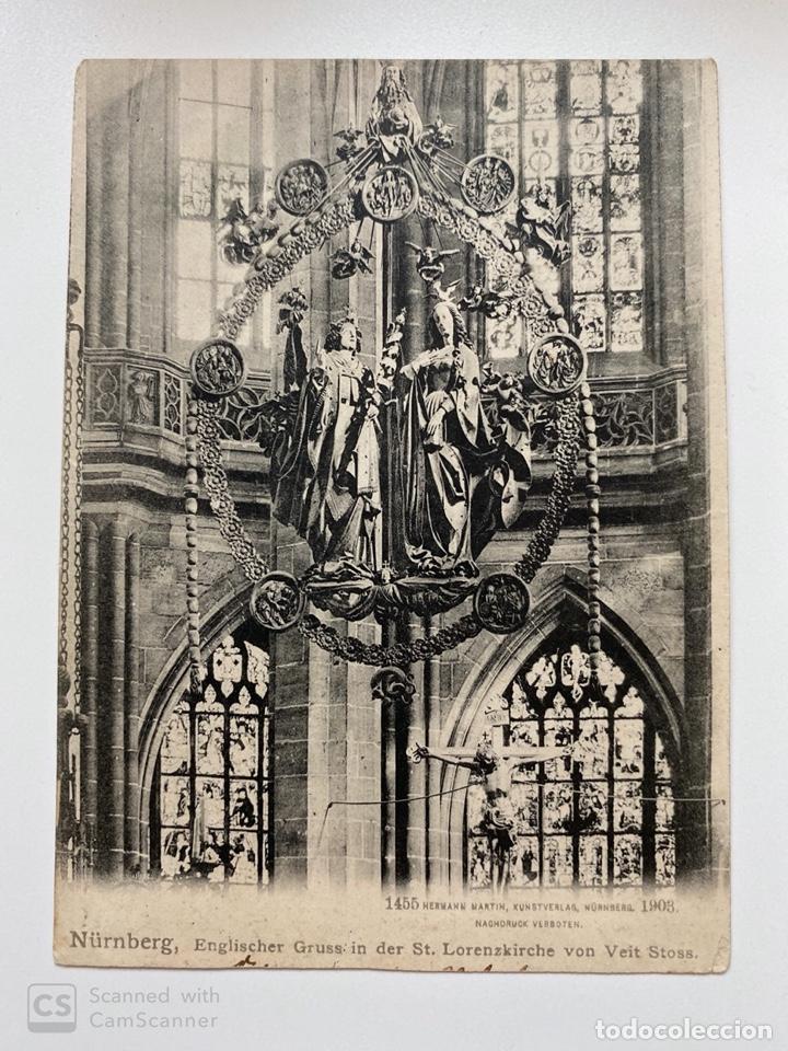 Cartoline: TARJETA POSTAL. ALEMANIA. N&Uuml;REMBERG. ST LORENZKIRCHE VON VEIT STOSS. MEDIDAS APROX.: 9 X 13.5 CM