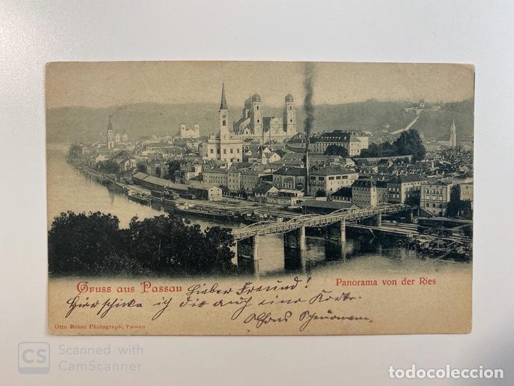 Postais: TARJETA POSTAL. ALEMANIA. GRUSS AUS PASSAU. PANORAMA VON DER RIES. MEDIDAS APROX.: 13.5 X 9 CM