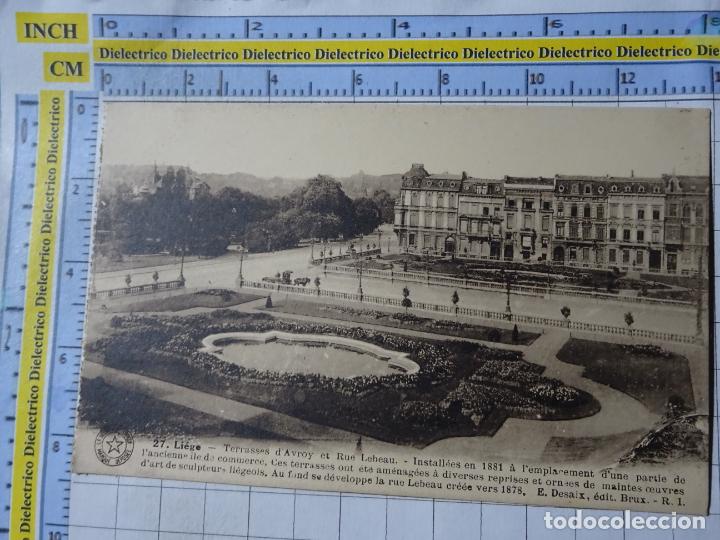 Postkarten: POSTAL DE B&Eacute;LGICA. A&Ntilde;OS 10 30. LIEJA TERRASSES D'AVROY ET RUE LEBEAU. 1623