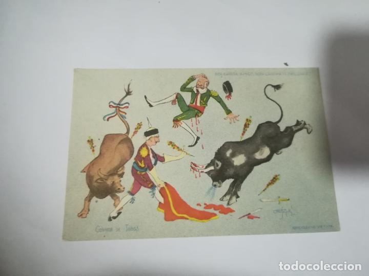 Cartes Postales: TARJETA POSTAL. ITALIA. HUMORISTICA. CORRIDA DE TOROS. PER CARITA AMICO, NON LASCIARTI INFILZARE!