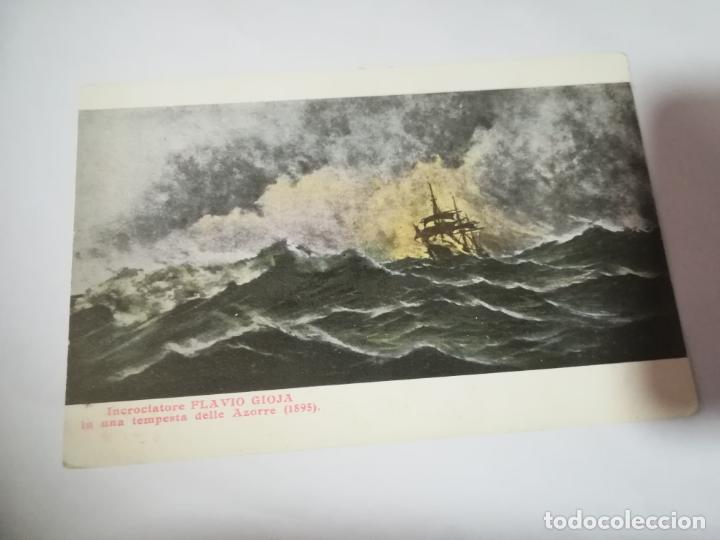 Postcards: TARJETA POSTAL. ITALIA. INCROCIATORE FLAVIO GIOJA. IN UNA TEMPESTA DELLE AZZORE 1895
