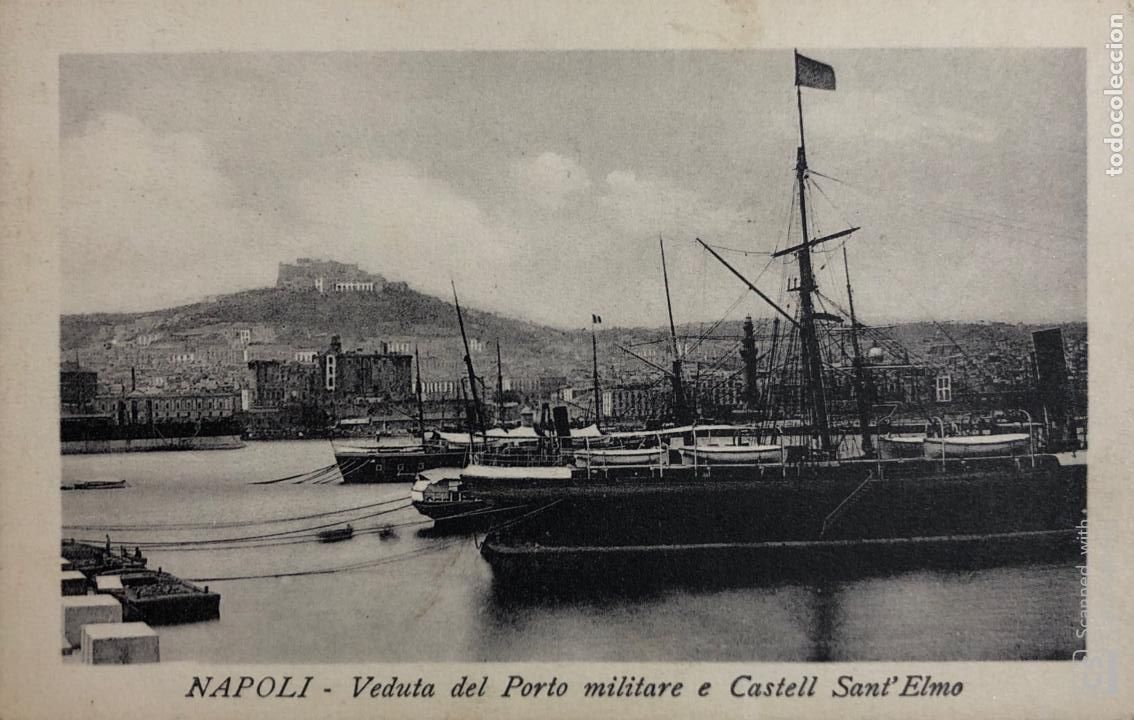 Postcards: TARJETA POSTAL DE NAPOLI-VEDUTA DEL PORTO MILITARE E CASTELL SANT'ELMO
