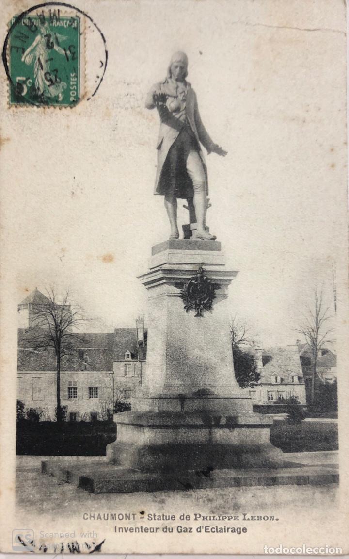 Cartoline: TARJETA POSTAL DE FRANCIA- CHAUMONT-STATUE DE PHILIPPE LEBON.
