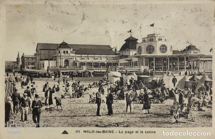 Cartes Postales: TARJETA POSTAL DE FRANCIA-MALO-LES-BAINS. LA PLAGE ET LE CASINES