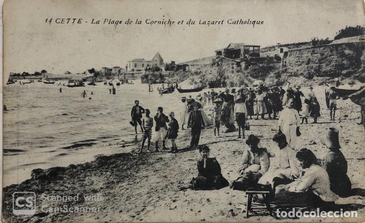 Cartes Postales: TARJETA POSTAL DE FRANCIA-CETTE LA PLAGE DE LA CORNICHE ET DU LAZARET CATHOLIQUE.