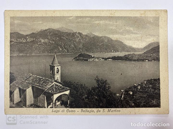 Postcards: TARJETA POSTAL. ITALIA. LOMBARDIA. LAGO DI COMO. BELLAGIO DA S. MARTINO. ED. BRUNNER & CO.