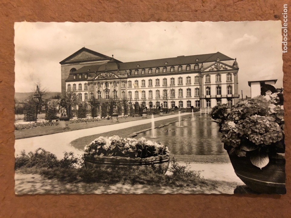Postais: TRIER-MOSEL, ELECTORAL PALACE AND BASILICA. POSTAL CIRCULADA EN 1957. CON SELLO.