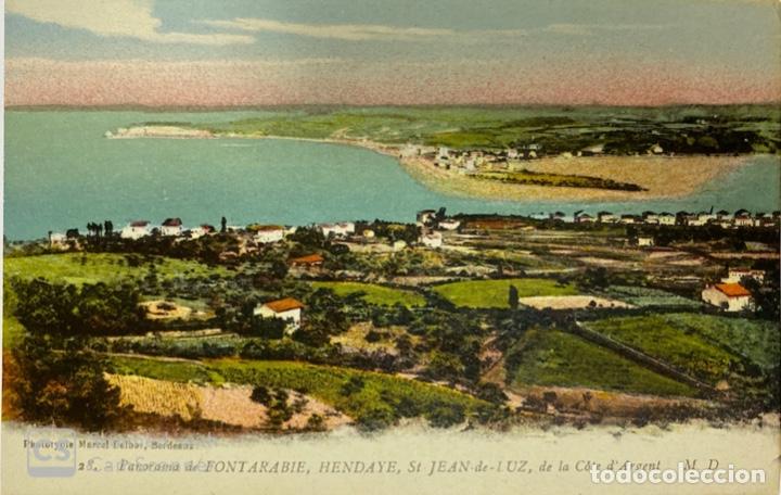 Postales: TARJETA POSTAL. FRANCIA. 28.- HENDAYE.PANORAMA DE FONTARABIE. ST. JEAN-DE-LUZ DE LA COTE D'ARGENT