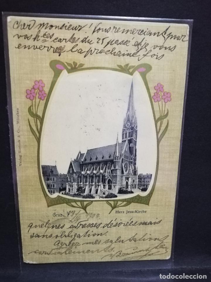 Postais: TARJETA POSTAL DE GRAZ. AUSTRIA. HERZ JESU-KIRCHE.