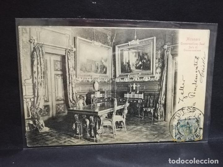 Postais: TARJETA POSTAL DE MIRAMARE CONVERSAATIONS- SAAL. SALA DI CONVERSAZIONE.