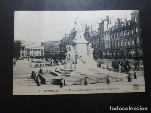 Postales: BURDEOS FRANCIA EL MONUMENTO A GAMBETTA - Foto 1