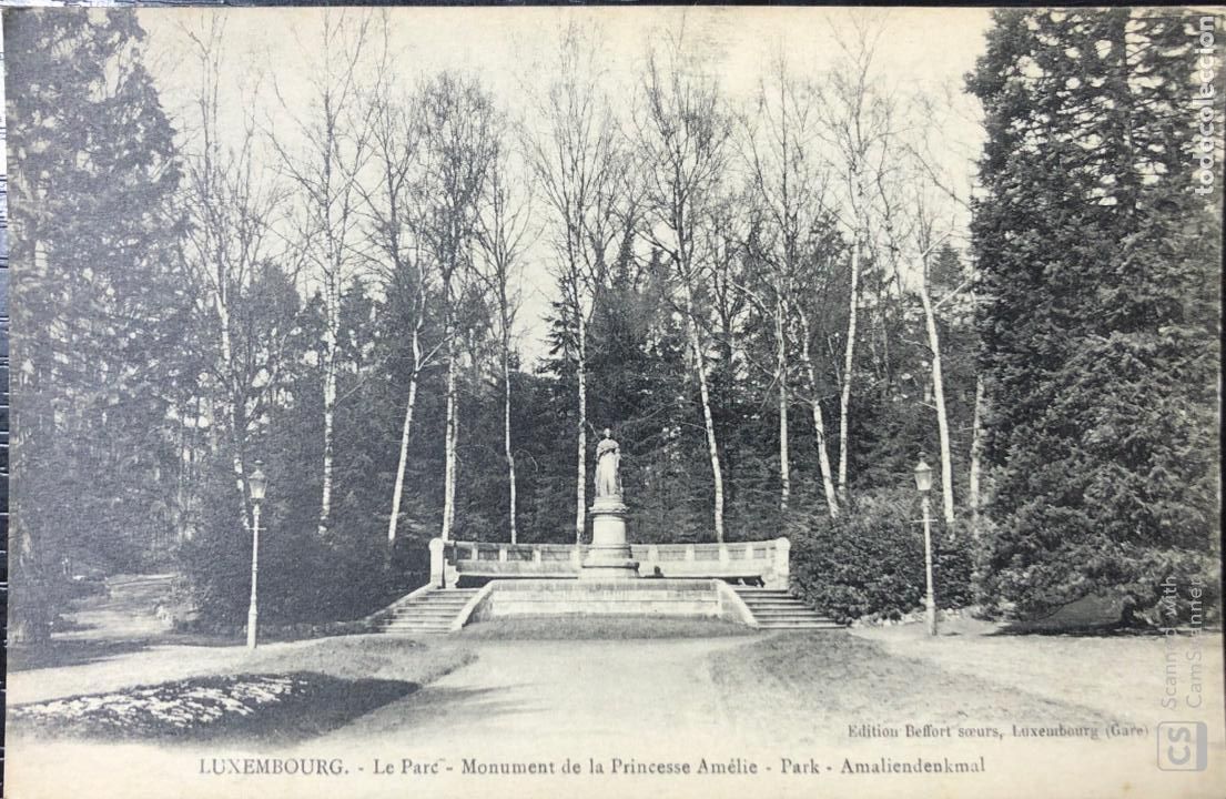 Cartoline: TARJETA POSTAL DE LUXEMBOURG. LE PARE. MONUMENT DE LA PRINCESSE AMELIE. PARK- AMALIENDENKMAL.