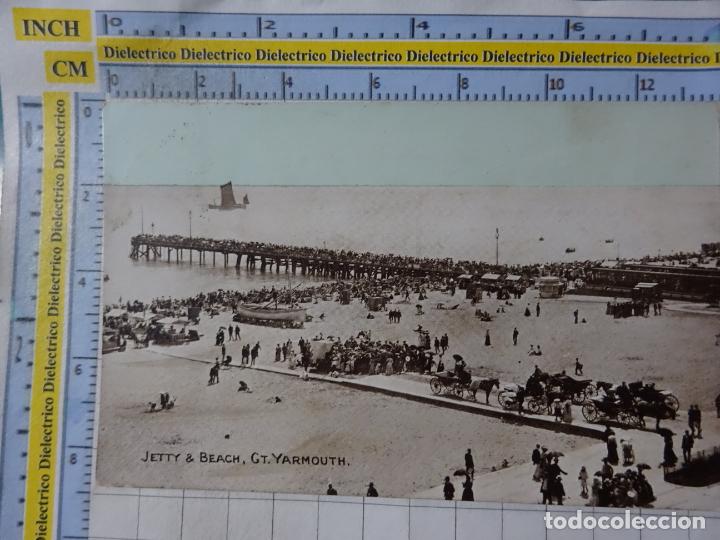 Cartes Postales: POSTAL DE REINO UNIDO GRAN BRETA&Ntilde;A. A&Ntilde;O 1909. JETTY & BEACH GT YARMOUTH COCHES CABALLOS. 2510
