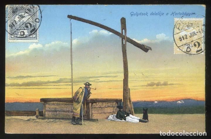 Postkarten: Hungria. Hortob&aacute;gy. *Guly&aacute;sok delel&ouml;je Hortob&aacute;gyon* Circulada 1912.