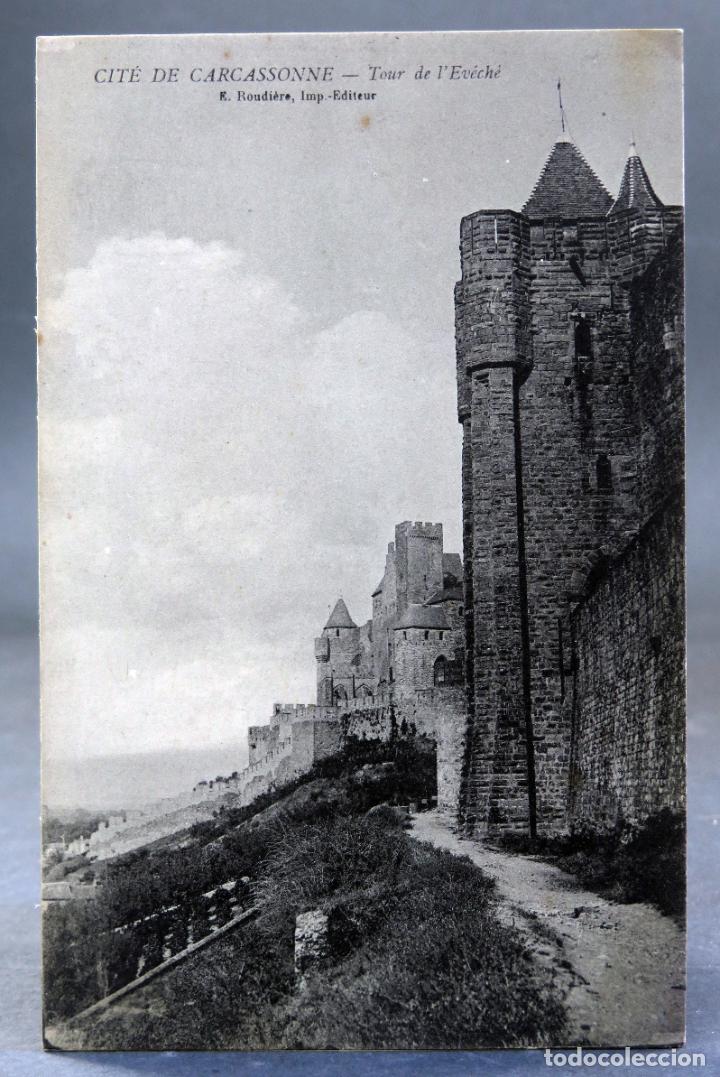 Postales: Postal Cit&eacute; de Carcassonne Tour de Ev&eacute;ch&eacute; E Roudi&egrave;re Francia sin circular