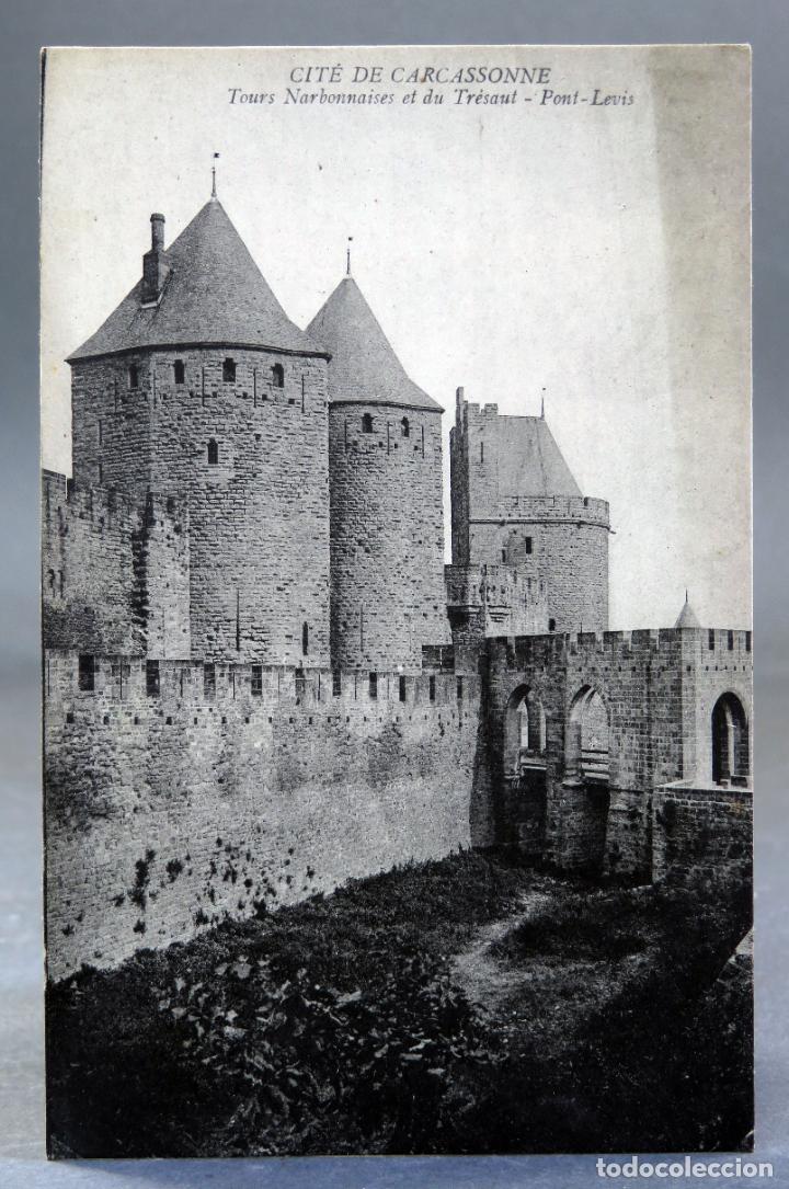 Postales: Postal Cit&eacute; de Carcassonne Tours Narbonnaises et du Tr&eacute;saut Pont Levis E Roudi&egrave;re Francia